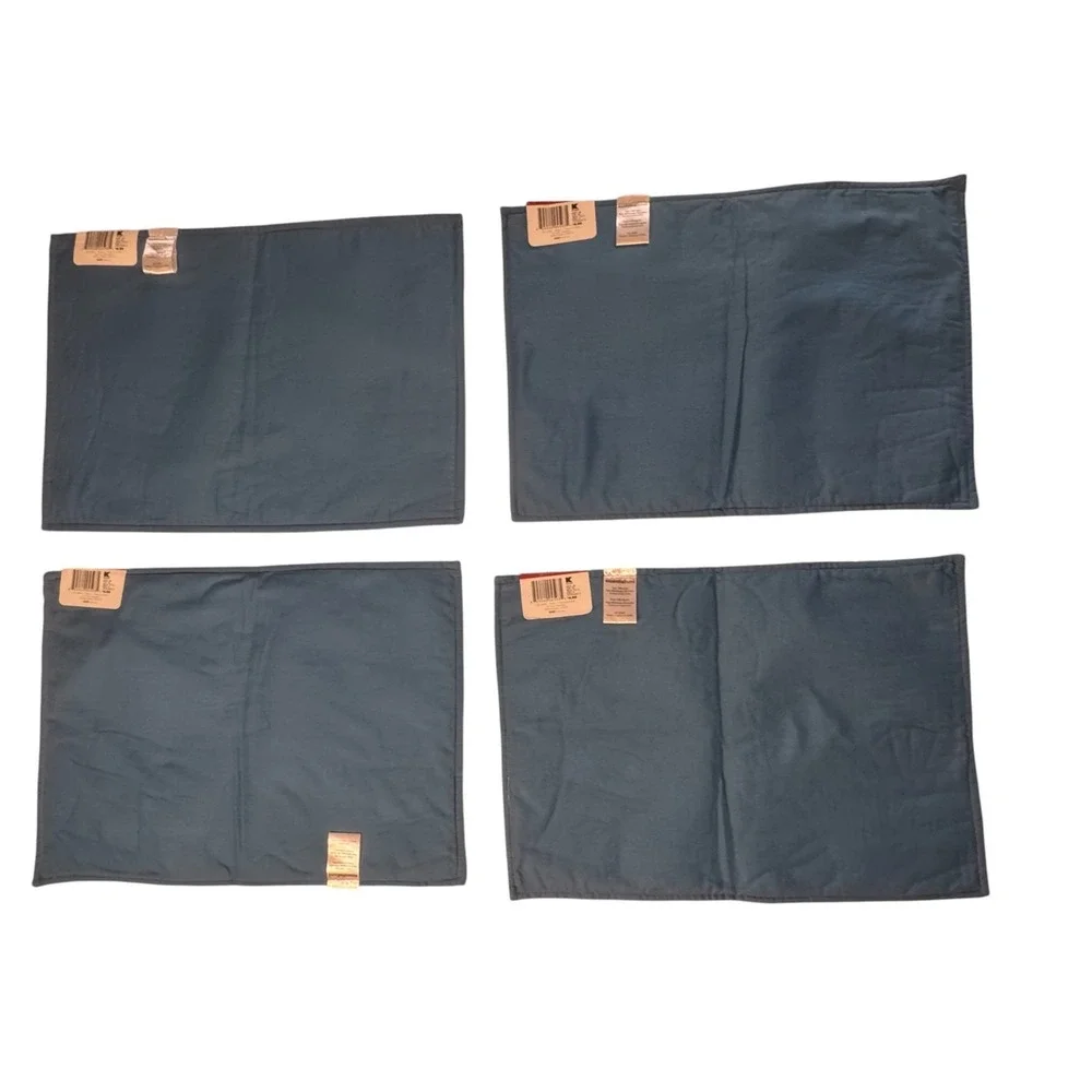 NEW Essential‎ Home Winter Snowman Holiday Placemats Set Of 4 Blue White Cottage